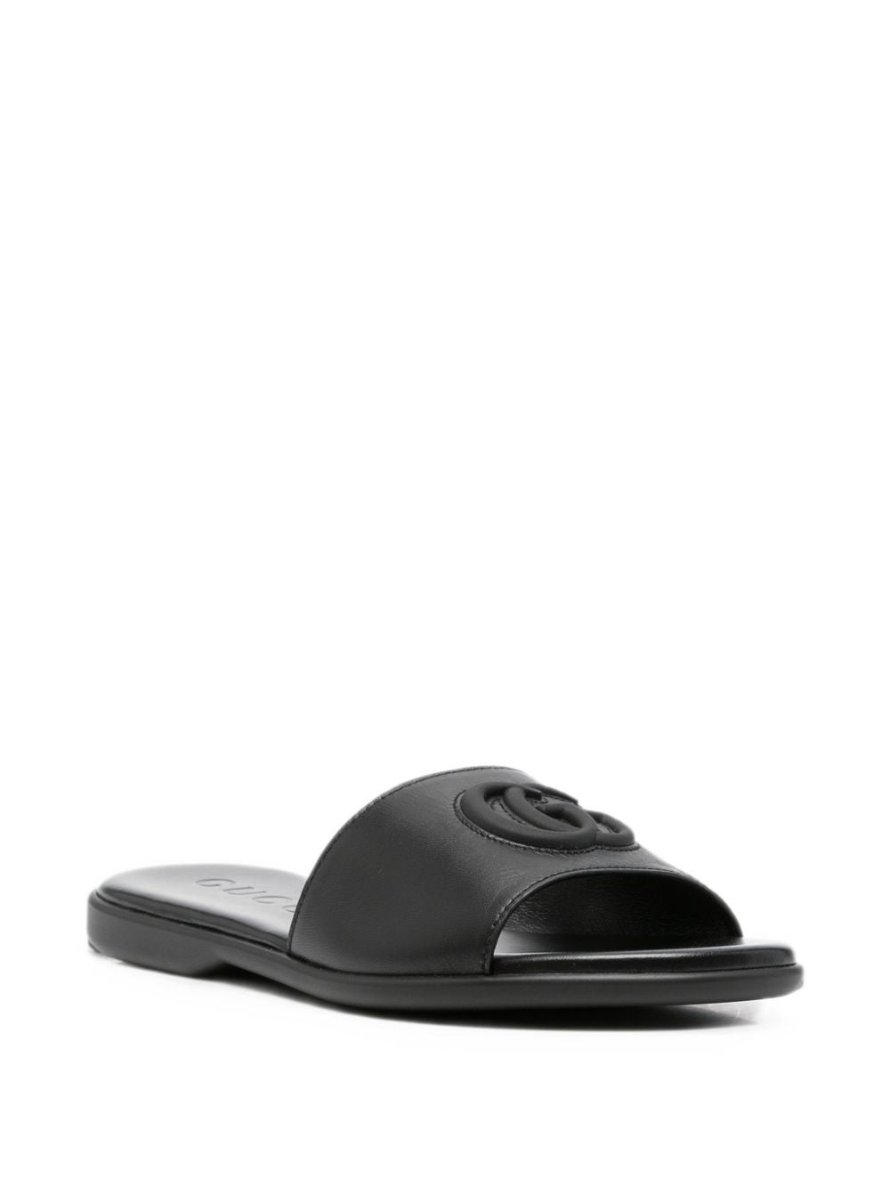 Gucci Women Double G Leather Flat Sandals