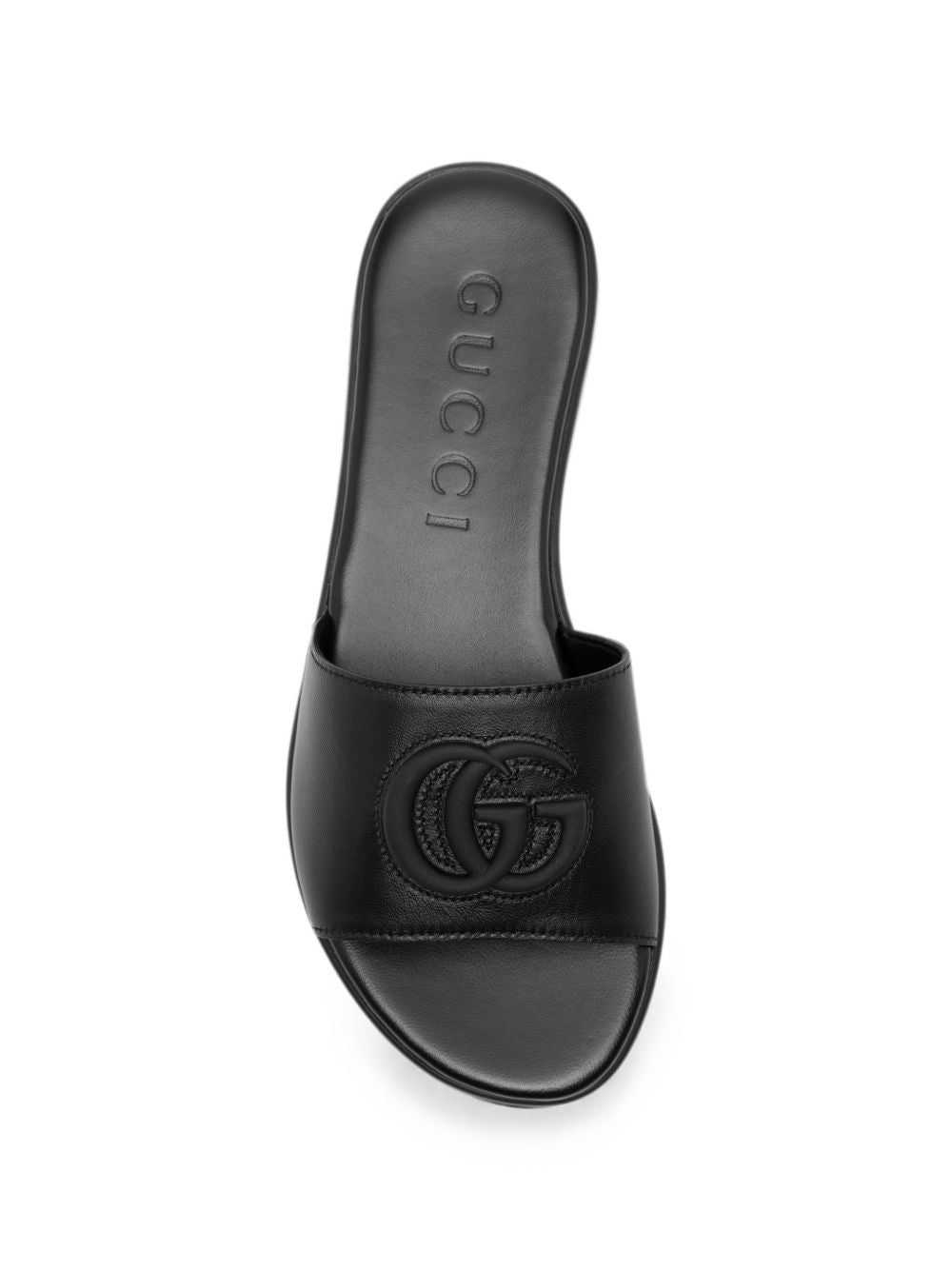 Gucci Women Double G Leather Flat Sandals