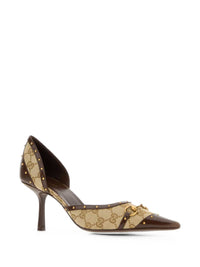 Gucci Women Savoy Gg Canvas Pumps