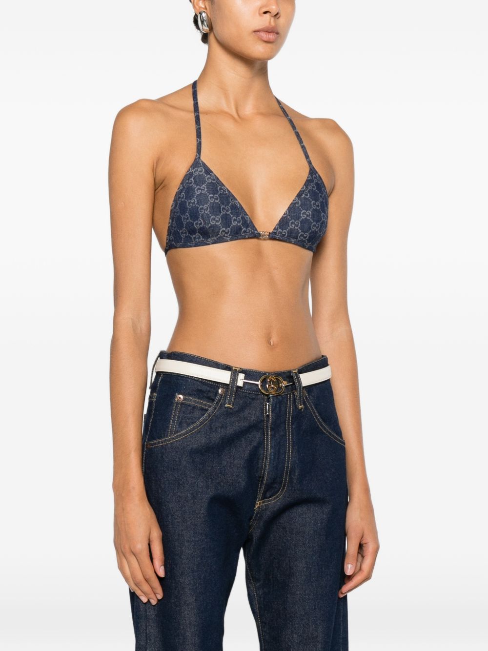Gucci Women Gg Triangle Bikini Top