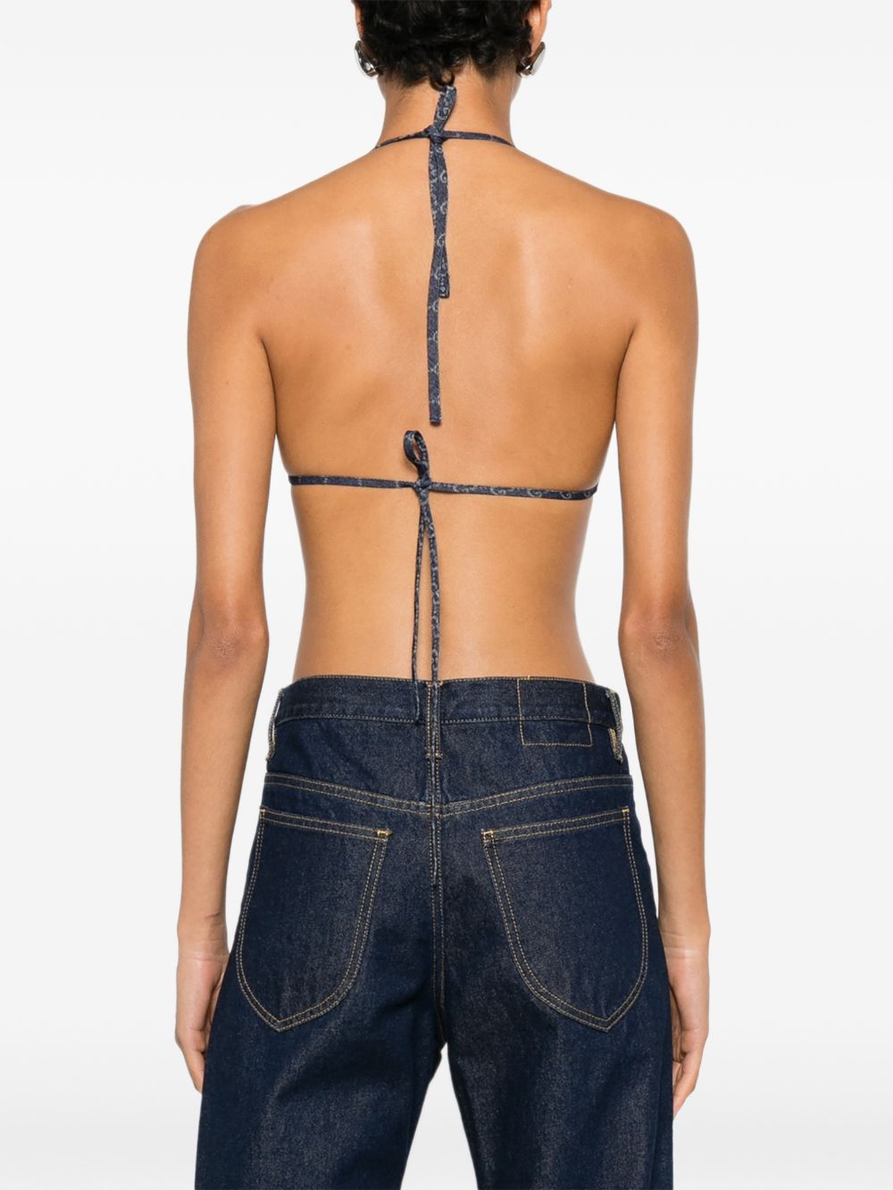Gucci Women Gg Triangle Bikini Top