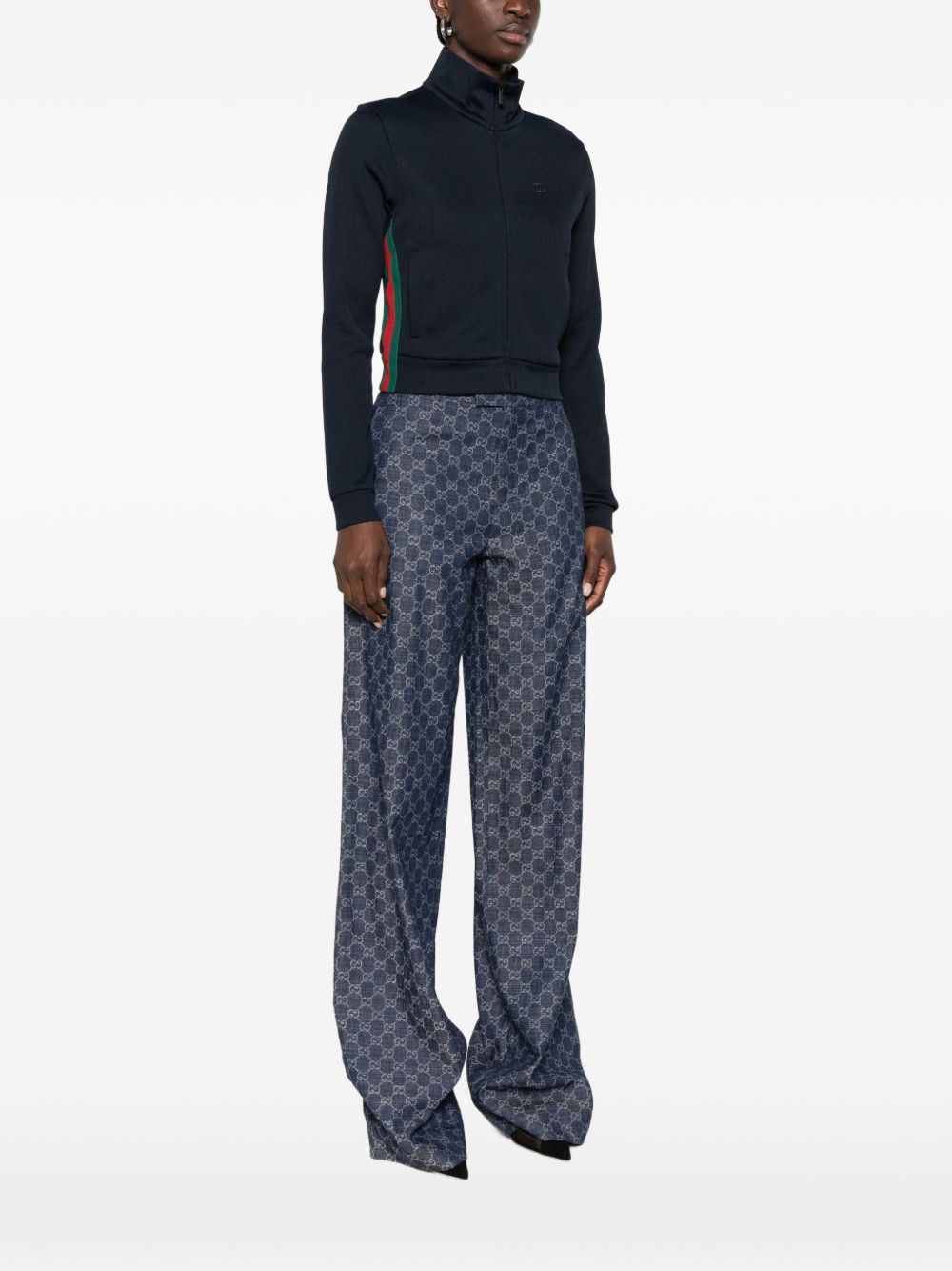 GUCCI Gucci Women Web Detail Cotton Blend Sweatshirt
