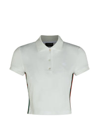 Gucci Women Web Detail Cotton Polo Shirt