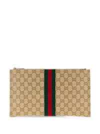 Gucci Women Web Detail Large Pouch