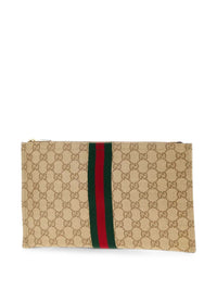 Gucci Women Web Detail Large Pouch