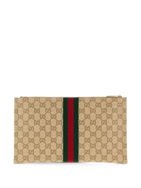 Gucci Women Web Detail Large Pouch
