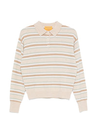 Guest In Residence Women Striped Cashmere Polo Shirt