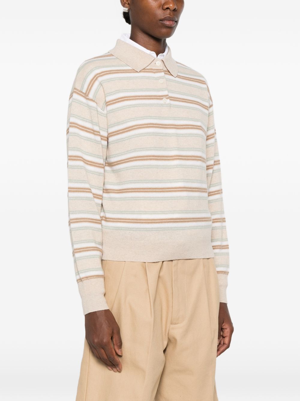 Guest In Residence Women Striped Cashmere Polo Shirt