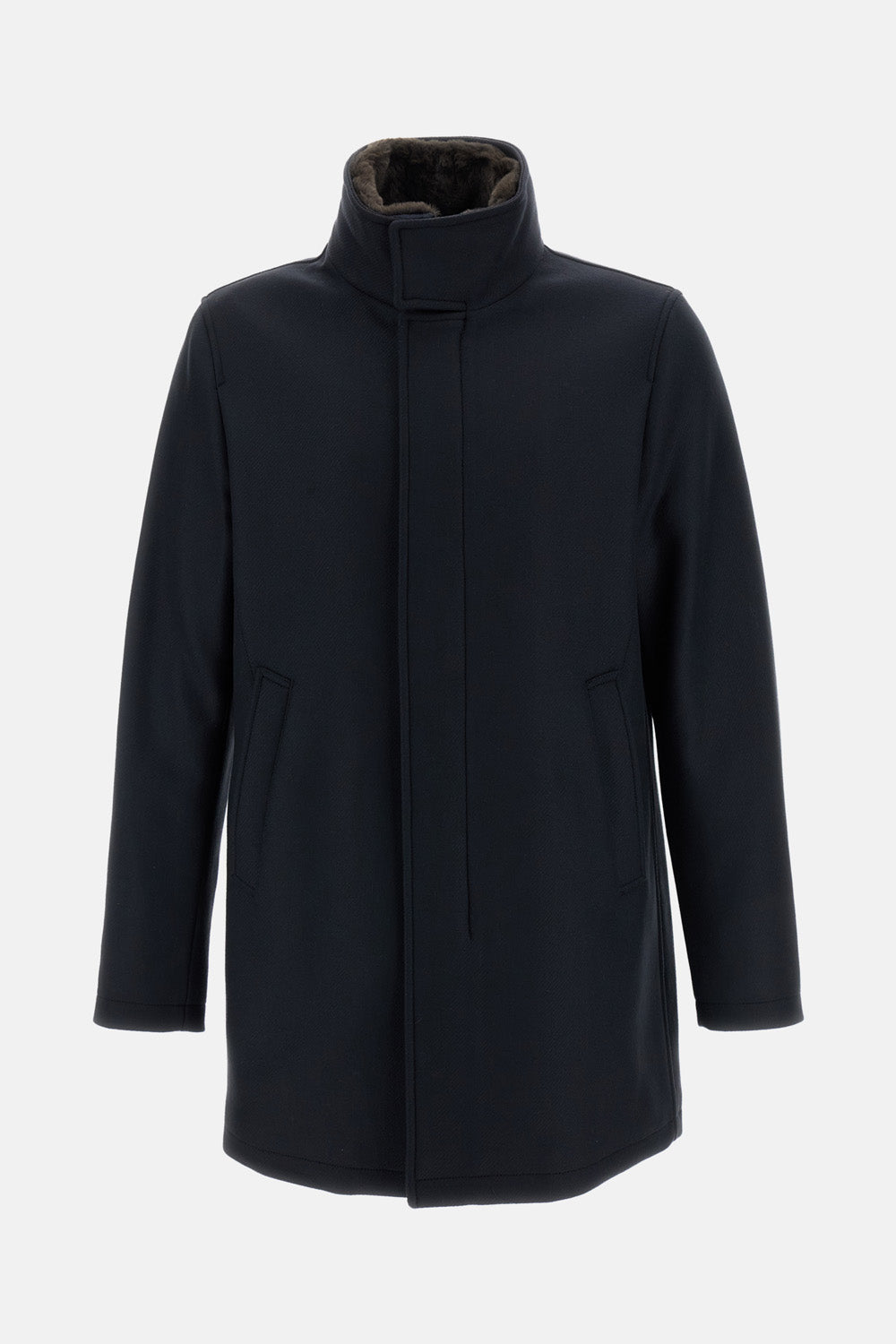 Herno Herno Men Ecowool + Light Faux Fur Coat