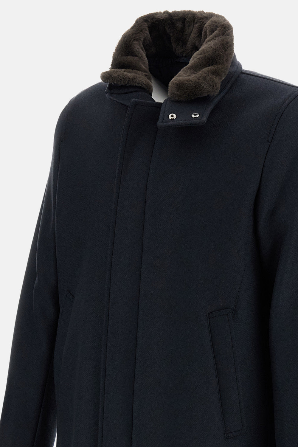 Herno Herno Men Ecowool + Light Faux Fur Coat