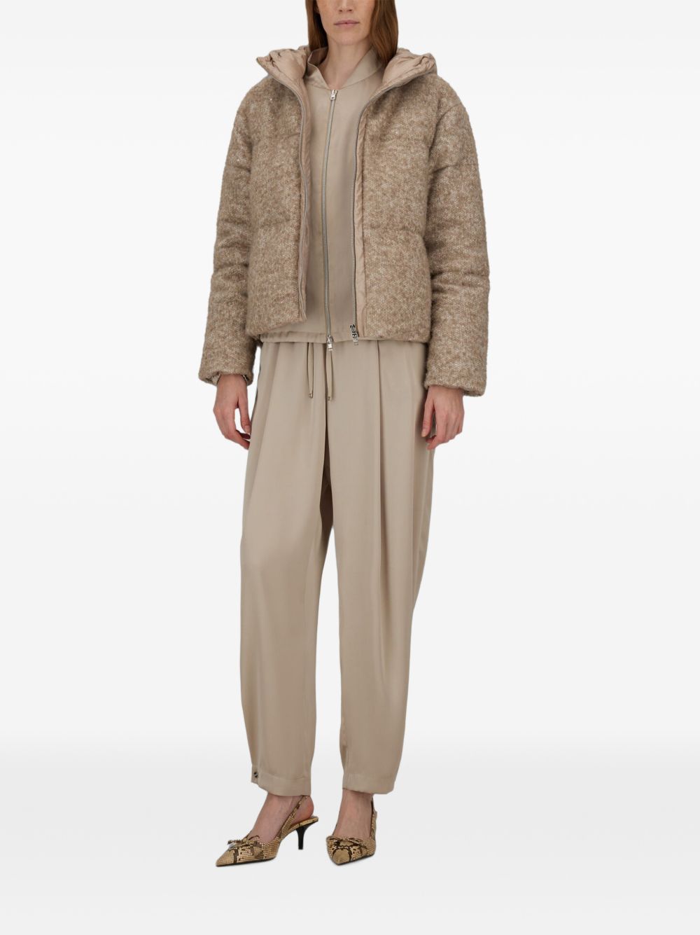 Herno Women Bouclé Short Down Jacket