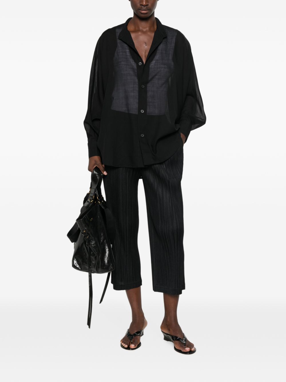Issey Miyake Women Wool Blend Crewneck Sweater