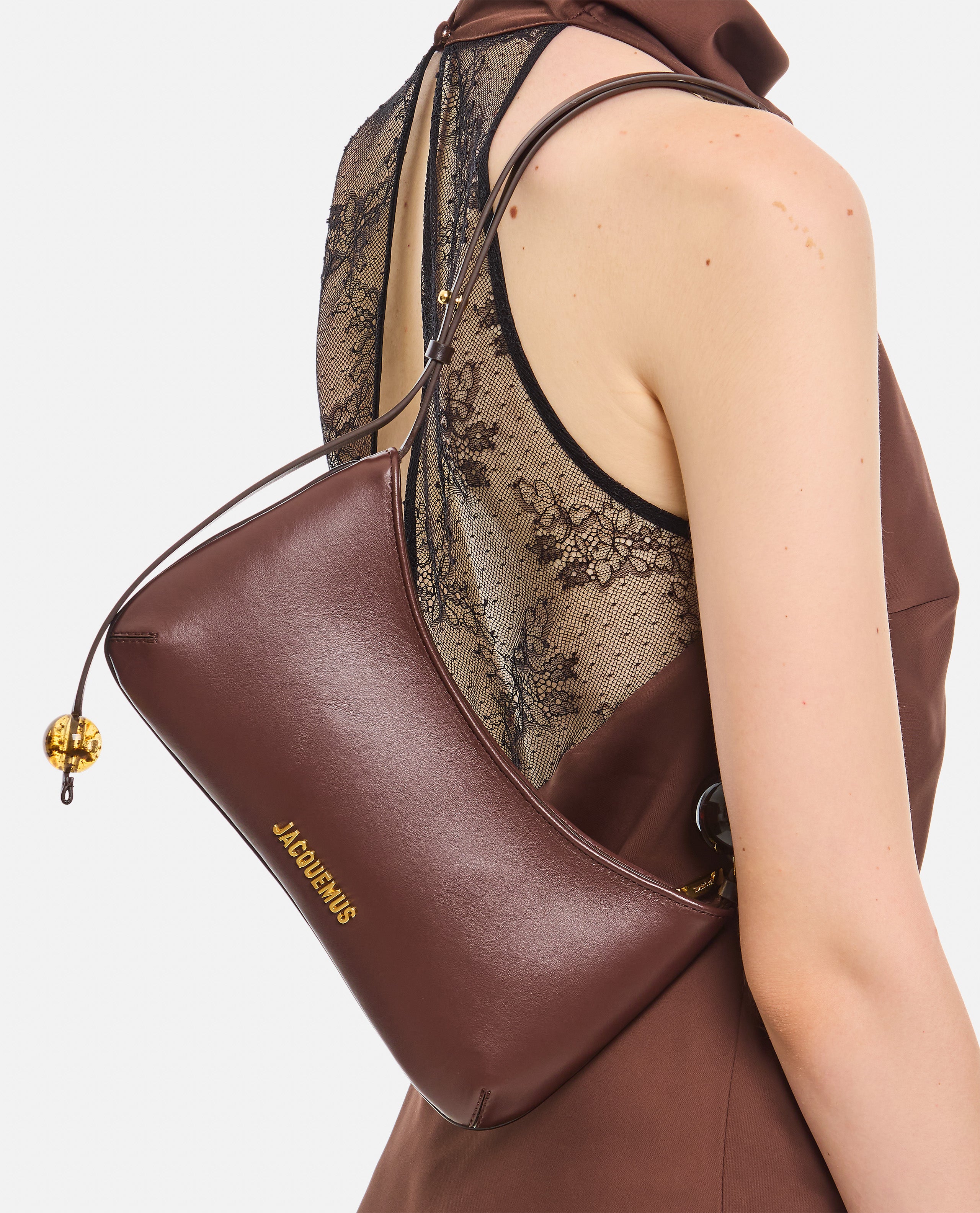Jacquemus Jacquemus Women Le Bisou Perle Leather Shoulder Bag