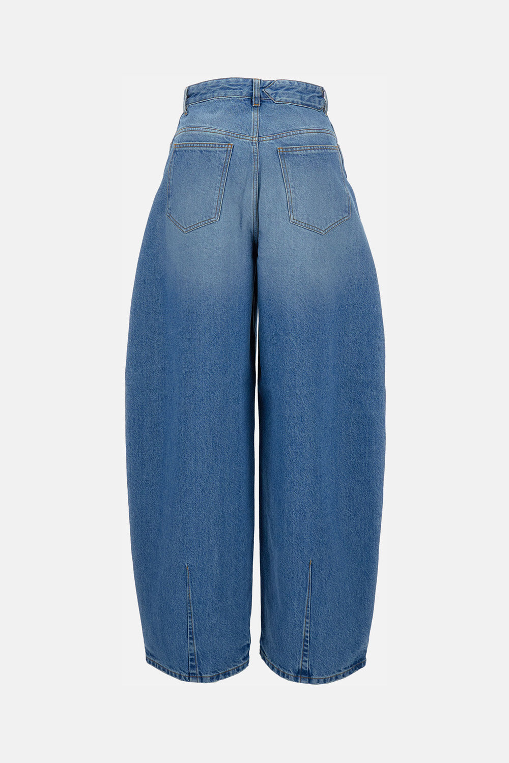 Jacquemus Women Cotton Balloon Jeans Made In Italy. Front Button Closure, 5 Pockets, Light Blue.