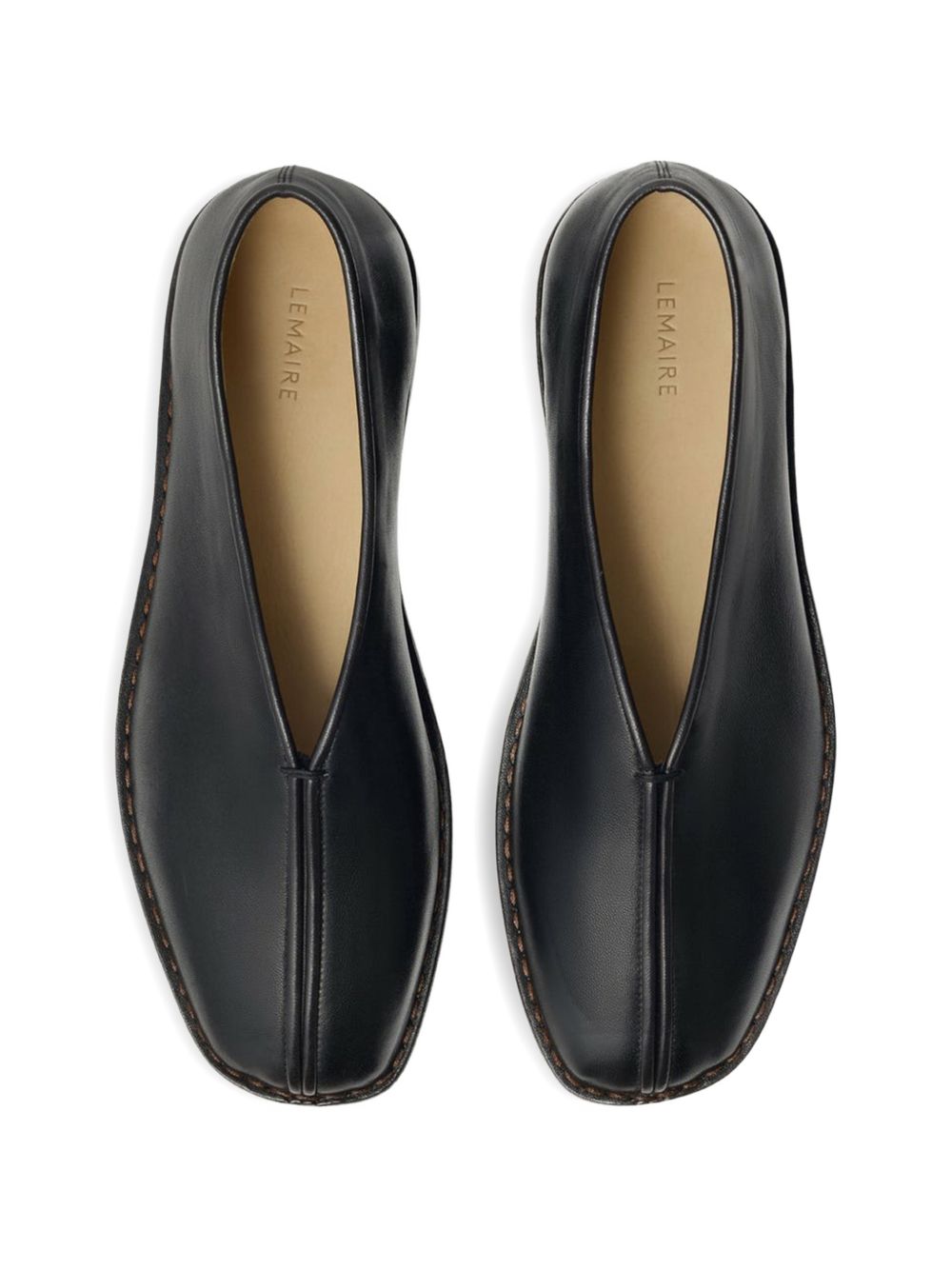 Lemaire Women Piped Leather Flat Slippers