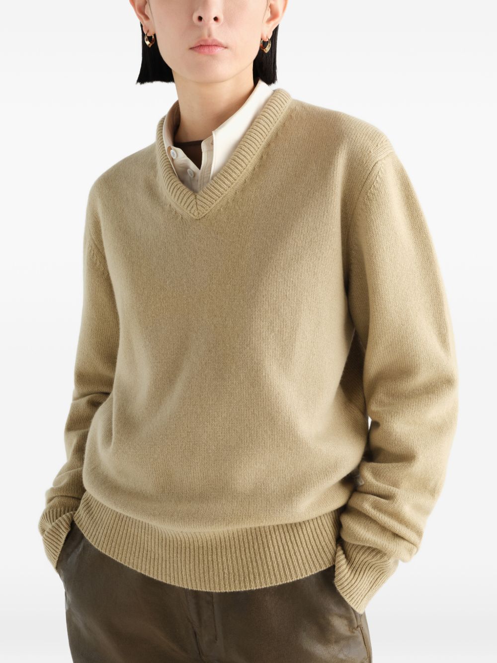 Lemaire Men Cashmere V-Necked Sweater