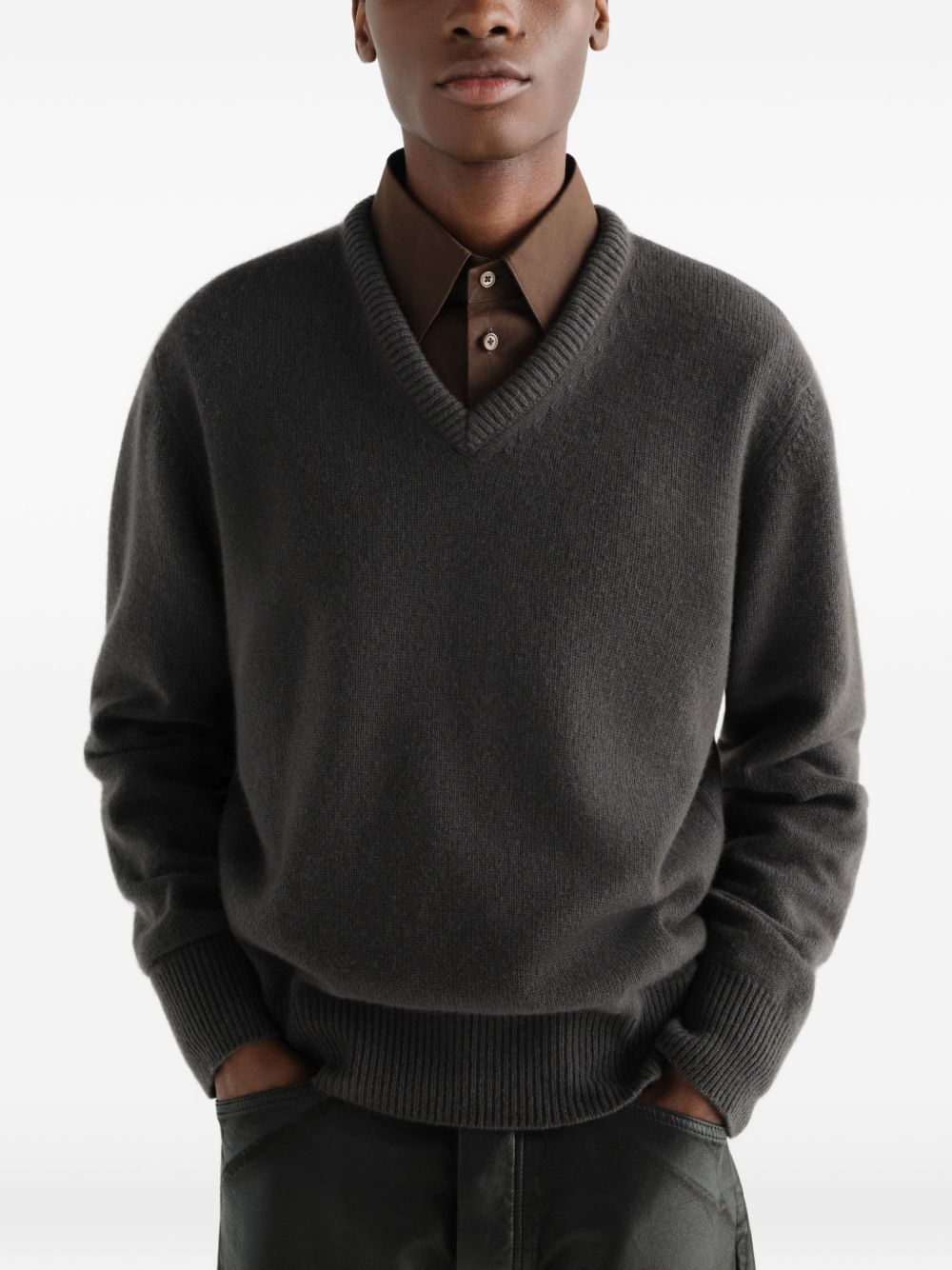 Lemaire Men Cashmere V-Necked Sweater
