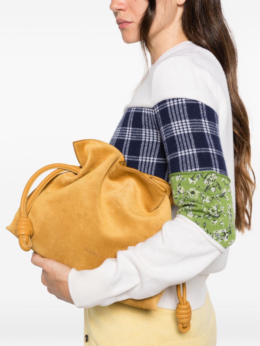 LOEWE Loewe Women Flamenco Medium Nabuk Leather Clutch