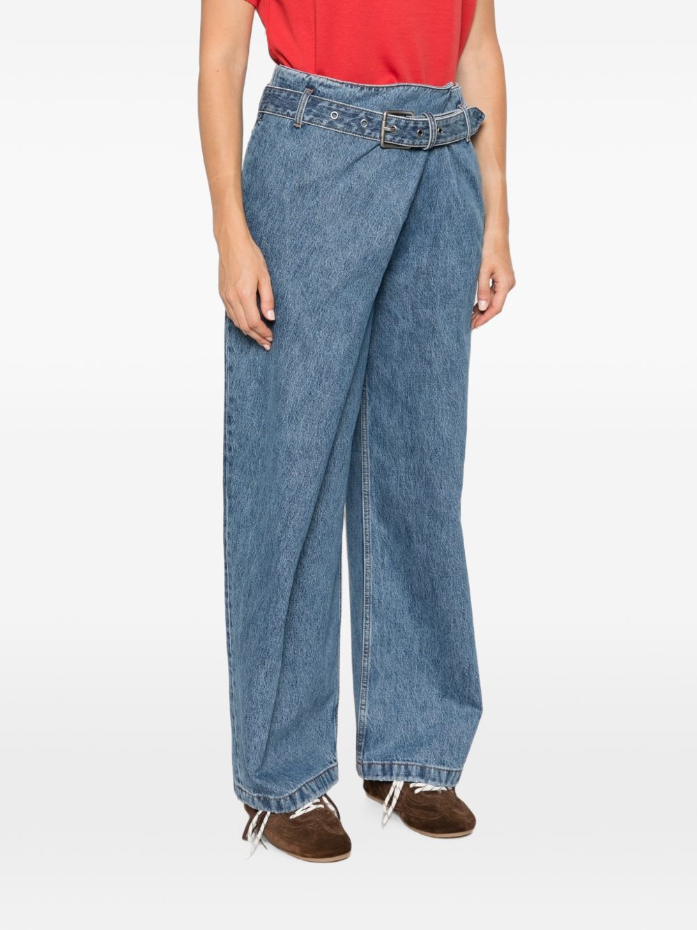 Loewe Women Draped Denim Jeans