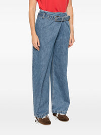 Loewe Women Draped Denim Jeans