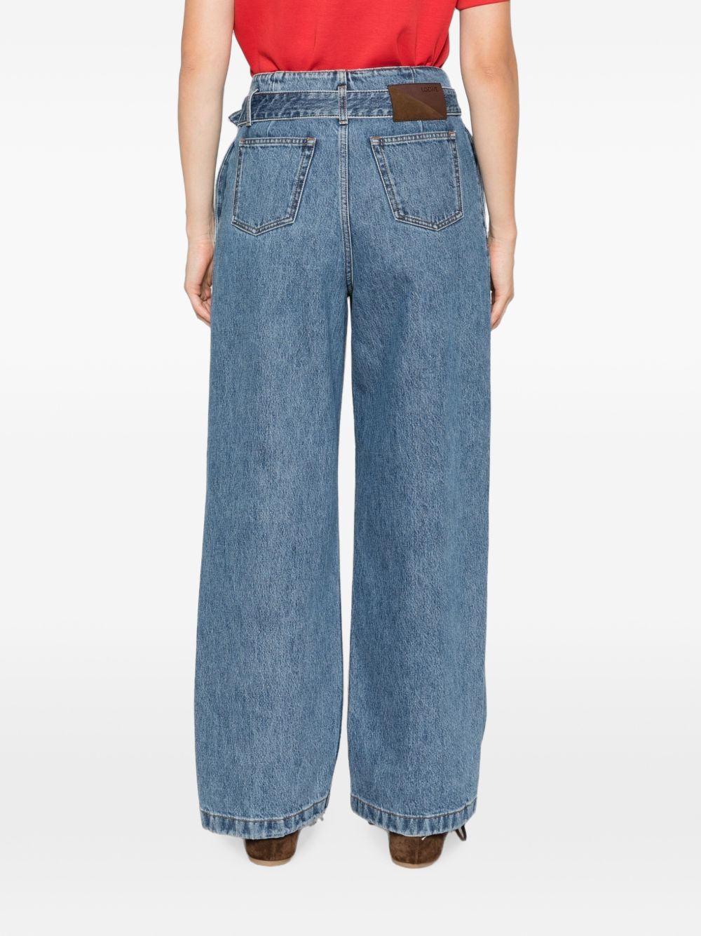 Loewe Women Draped Denim Jeans