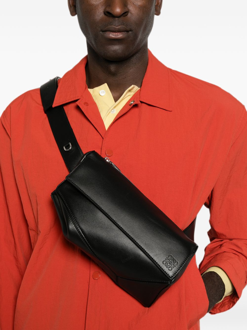 LOEWE Loewe Men Puzzle Fratherlight Leather Sling Bag