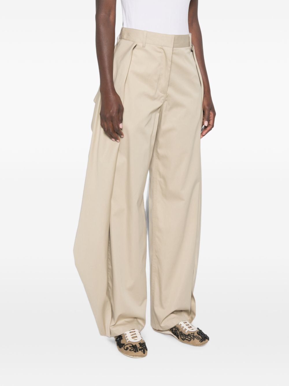 Loewe Women Cotton And Silk Trousers