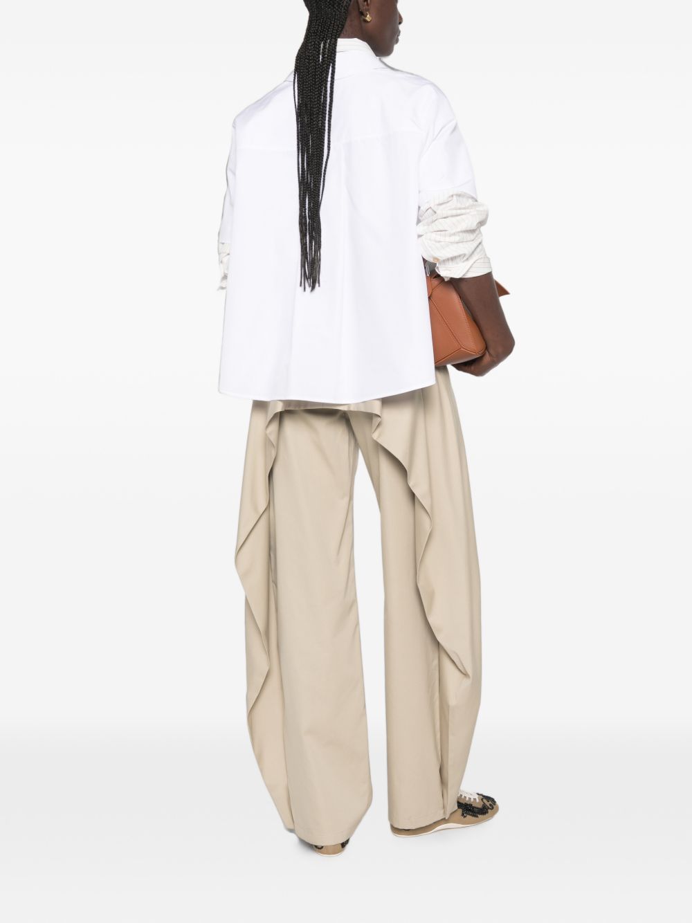 Loewe Women Cotton And Silk Trousers