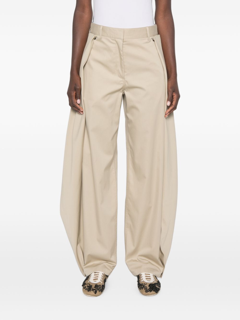 Loewe Women Cotton And Silk Trousers