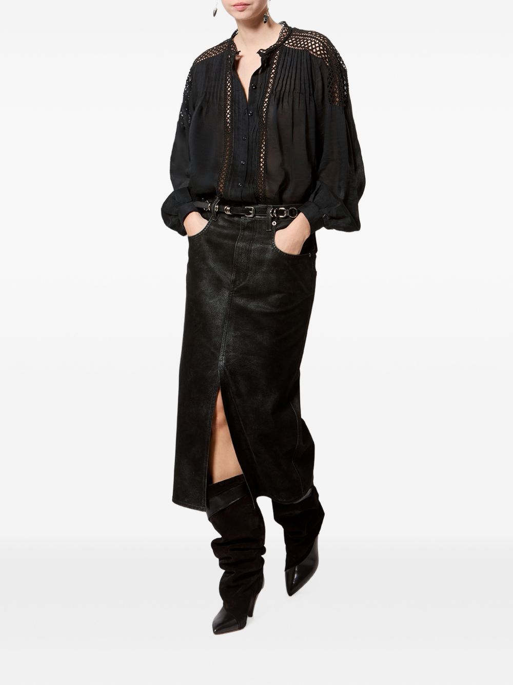 Marant Etoile Women Bisane Faux Leather Skirt