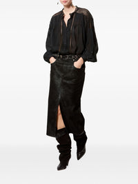Marant Etoile Women Bisane Faux Leather Skirt