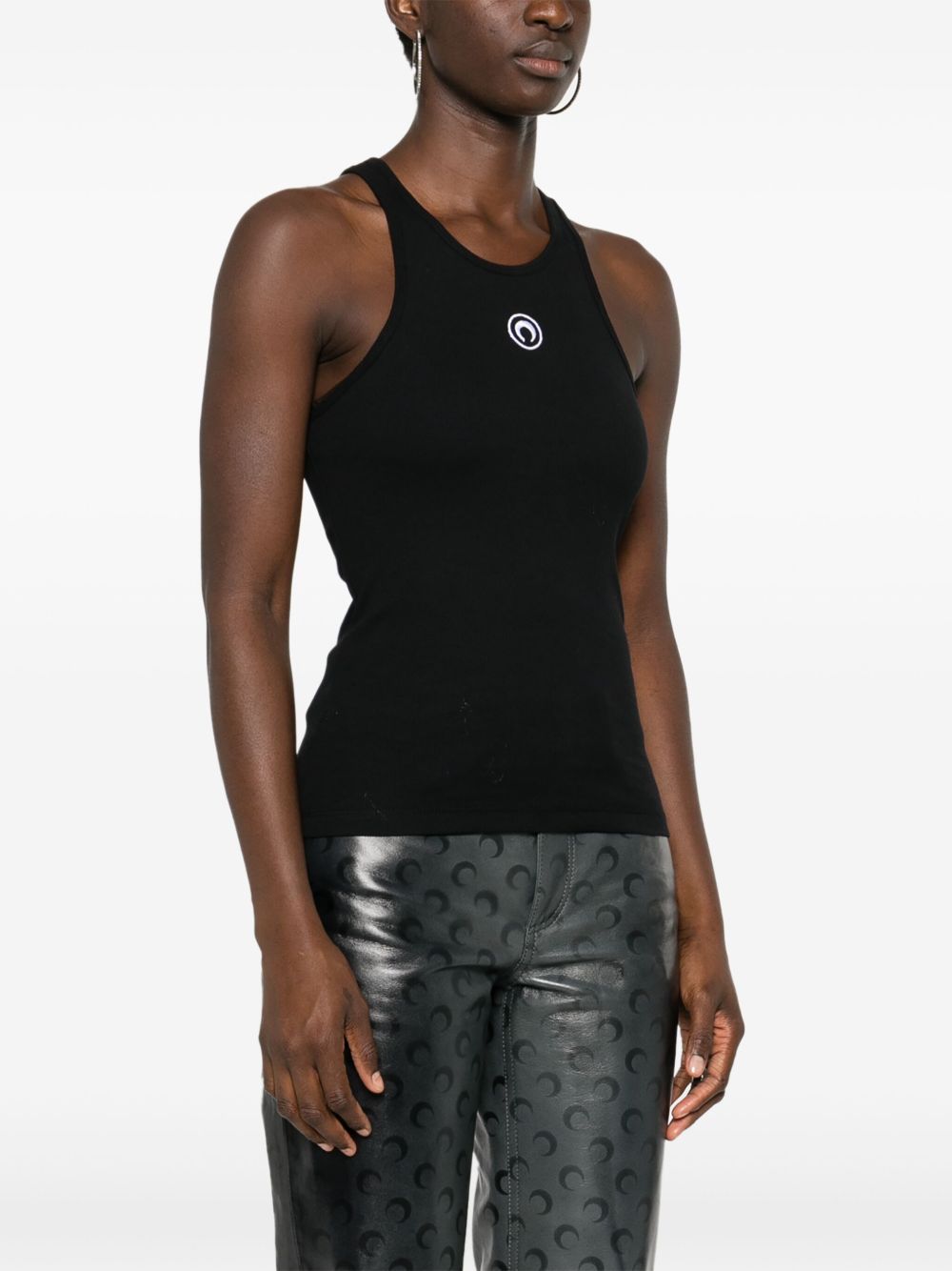 Marine Serre Women Logo Cotton Tank Top