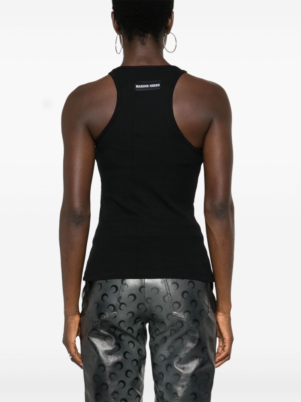 Marine Serre Women Logo Cotton Tank Top