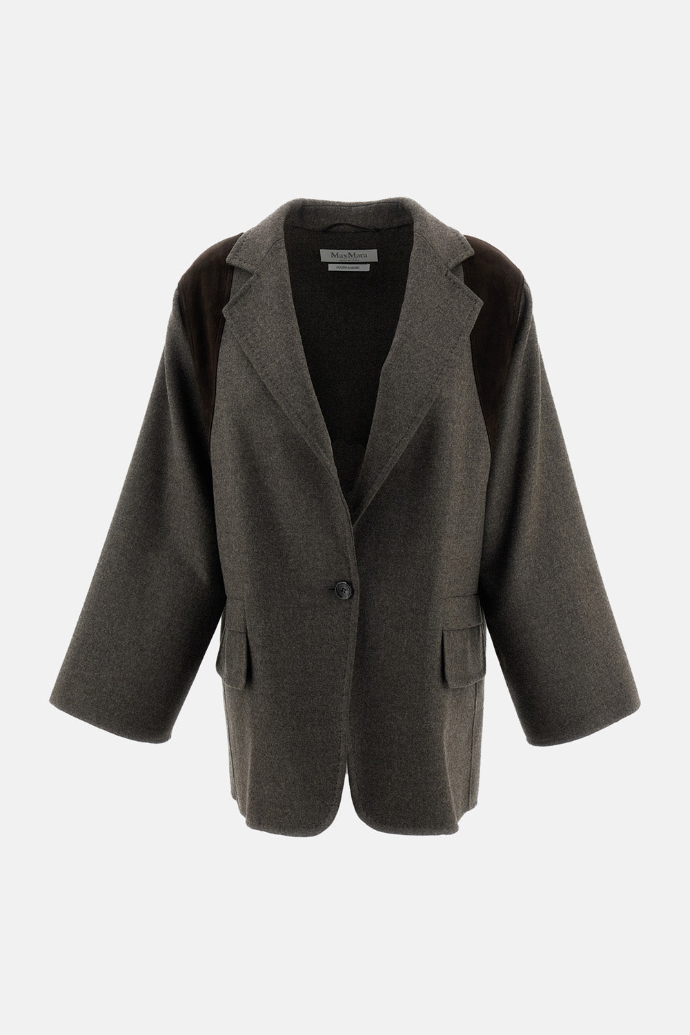 Max Mara Women Oversized Double Wool And Suede Blazer