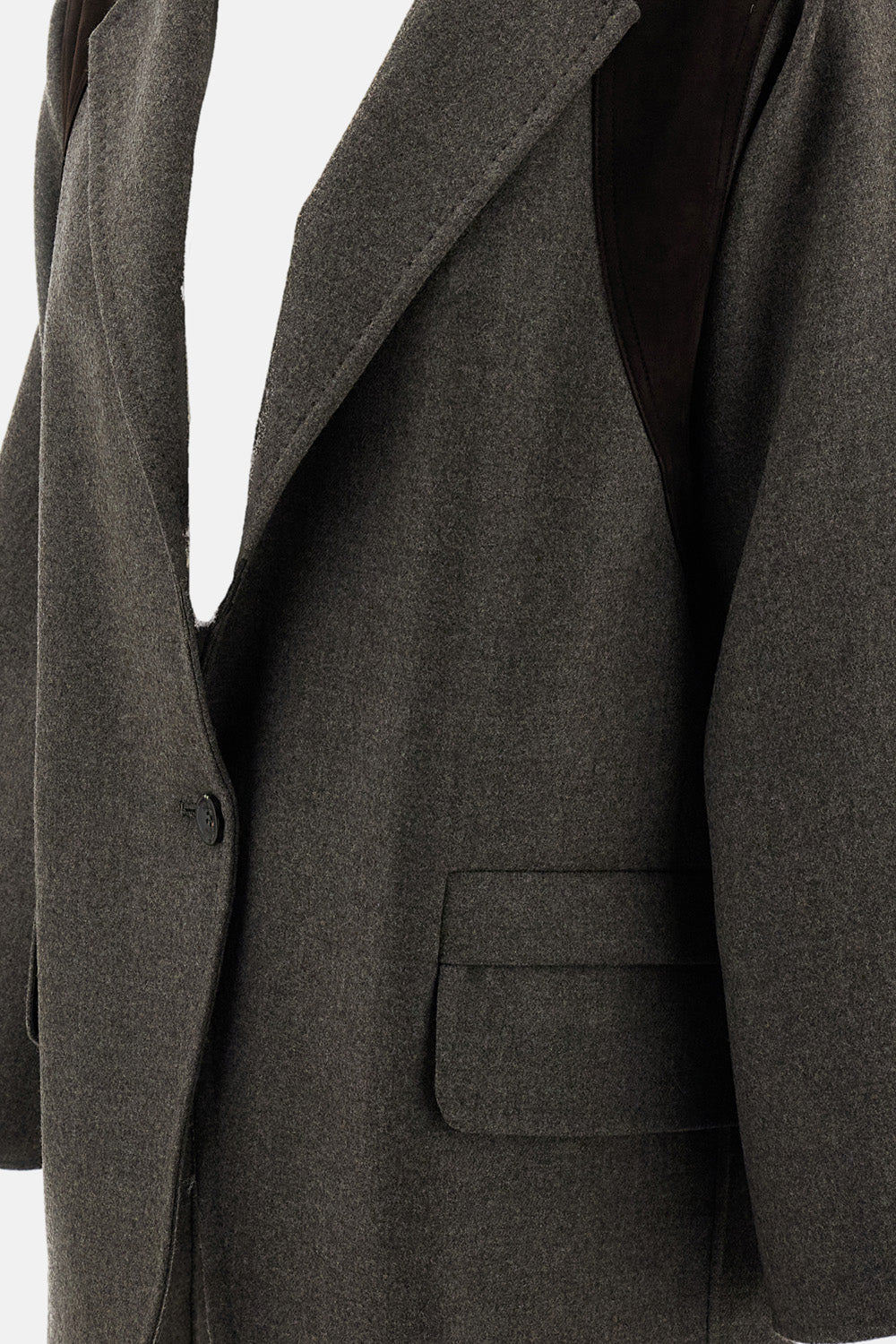 Max Mara Women Oversized Double Wool And Suede Blazer
