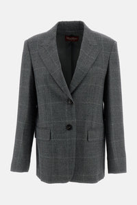 Max Mara Studio Women Single-Breasted Wool Flannel Blazer With Belt