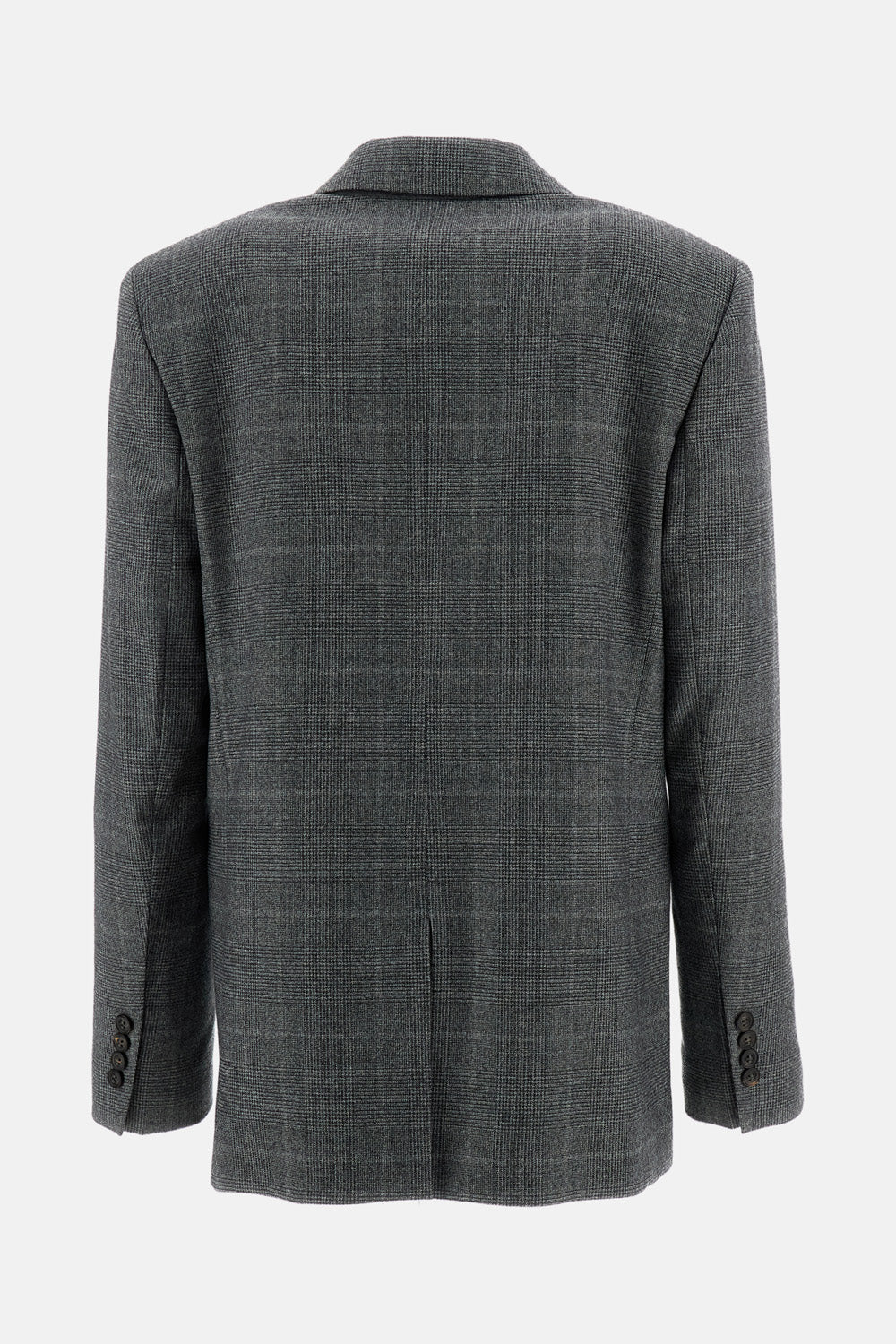 Max Mara Studio Women Single-Breasted Wool Flannel Blazer With Belt