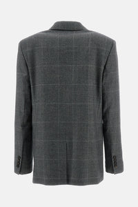 Max Mara Studio Women Single-Breasted Wool Flannel Blazer With Belt