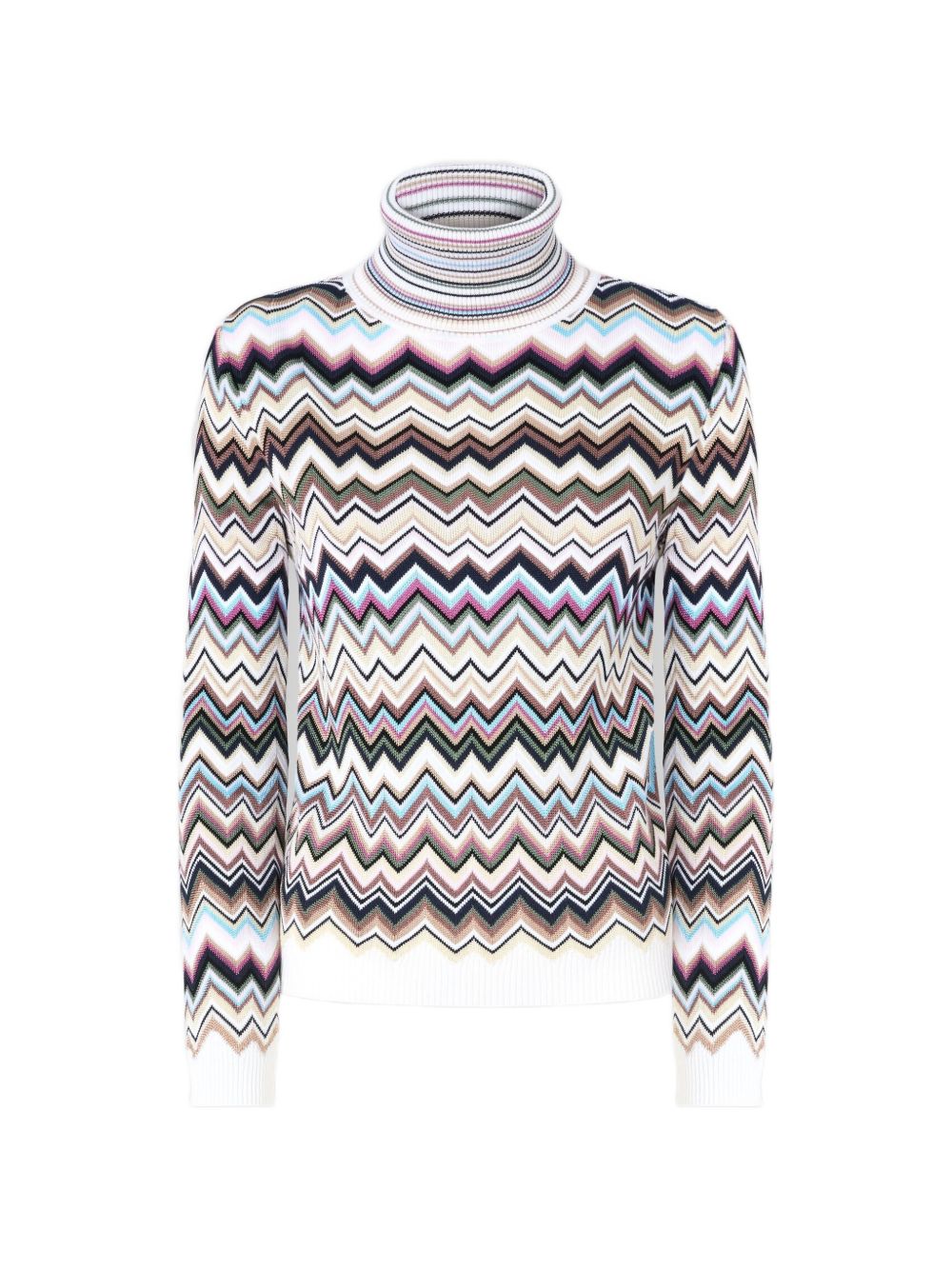 MISSONI Missoni Women Zig Zag Motif Turtle-Neck Sweater