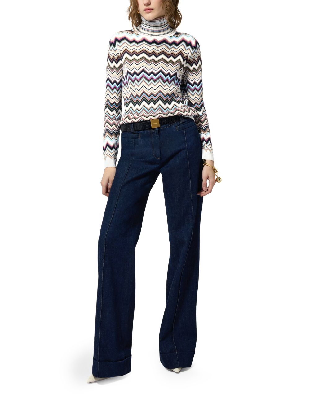 MISSONI Missoni Women Zig Zag Motif Turtle-Neck Sweater
