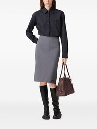 Miu Miu Women Stretch Cotton Midi Skirt