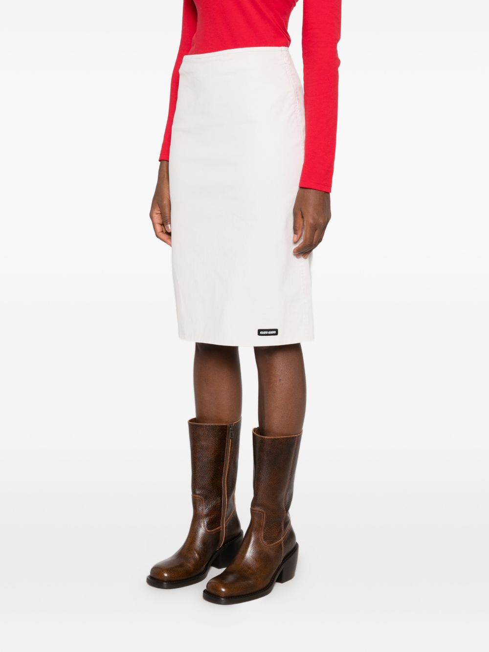 Miu Miu Women Cotton Midi Skirt