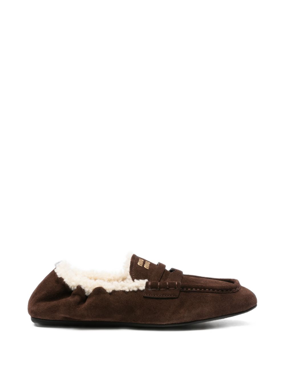 Miu Miu Women Ruches Leather Loafers