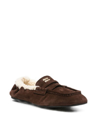 Miu Miu Women Ruches Leather Loafers