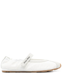 Miu Miu Women Plume Suede And Nylon Ballets