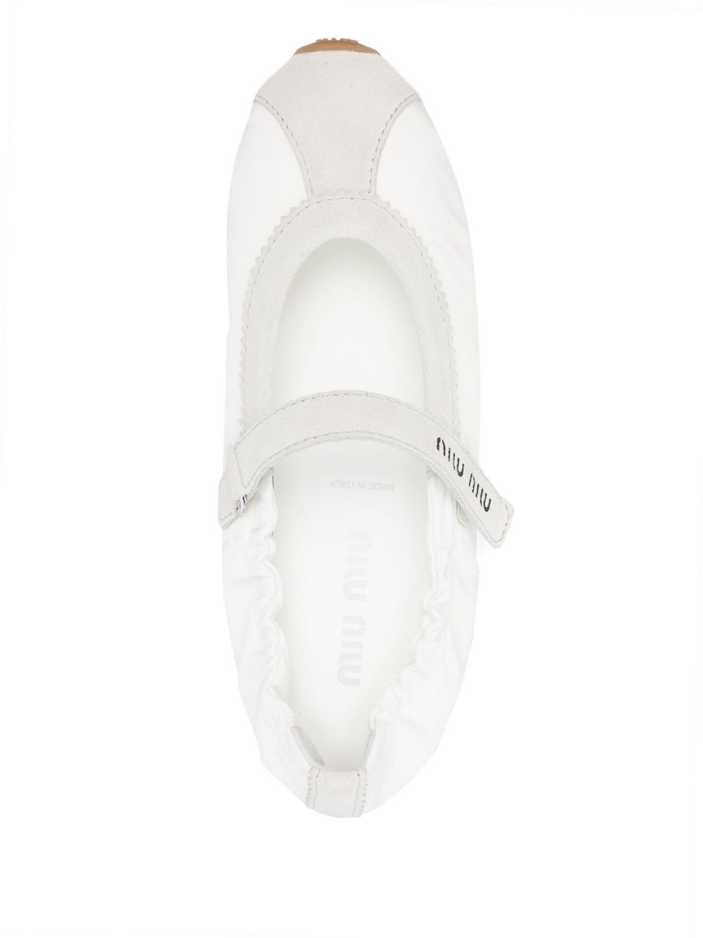 Miu Miu Women Plume Suede And Nylon Ballets