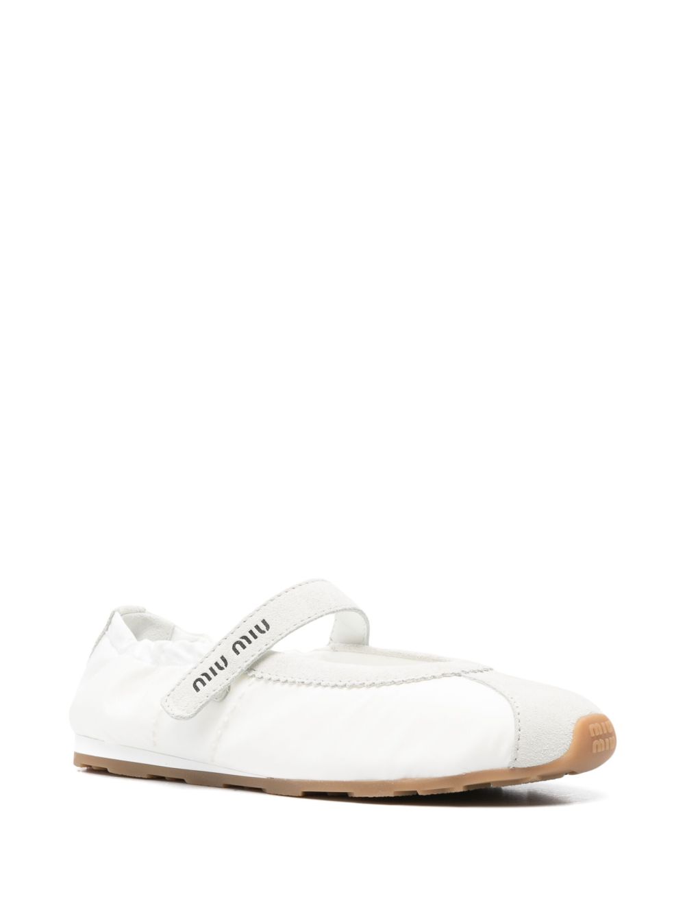 Miu Miu Women Plume Suede And Nylon Ballets