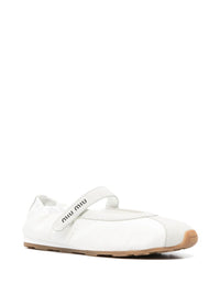 Miu Miu Women Plume Suede And Nylon Ballets