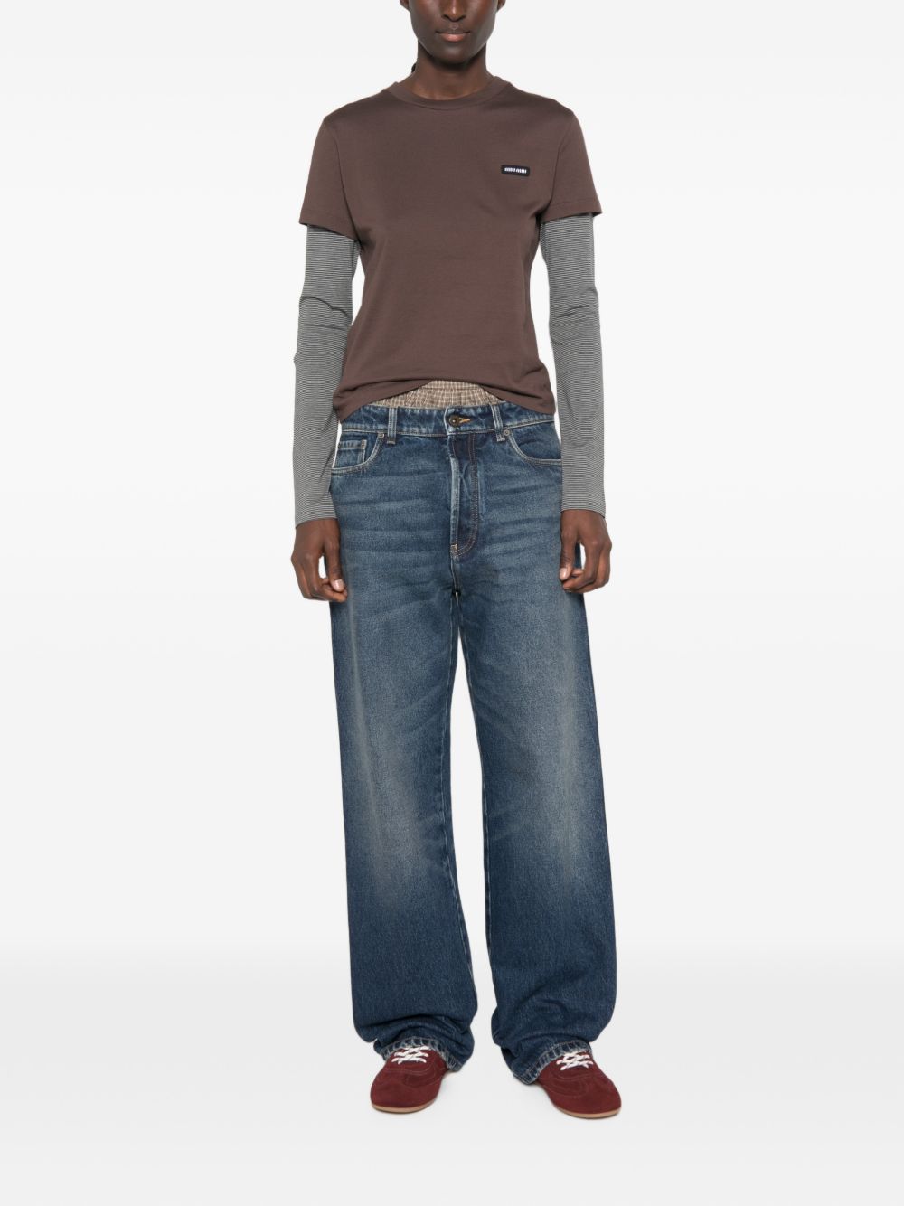 MIU MIU Miu Miu Women Layered Cotton T-Shirt