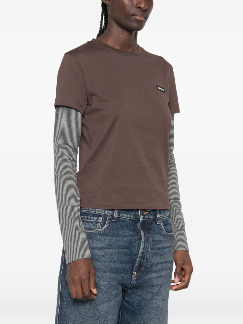 MIU MIU Miu Miu Women Layered Cotton T-Shirt